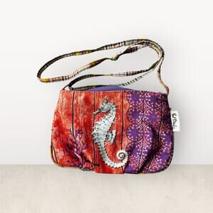 Paul Brent Wearable Art Nautical Crossbody Bag Purse Sea Creaatures 9.5” wide